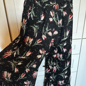Rebecca Taylor Black Floral Pants